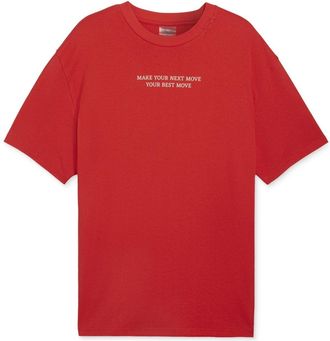 Puma T-Shirt Mens Red 1-800-Buckets Graphic Short Sleeve Crew Neck FTS998