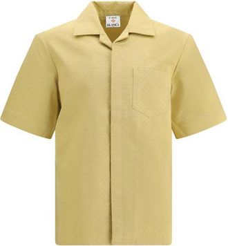 Casablanca Mens Patterned Silk Shirt - Beige Cotton - Size Small