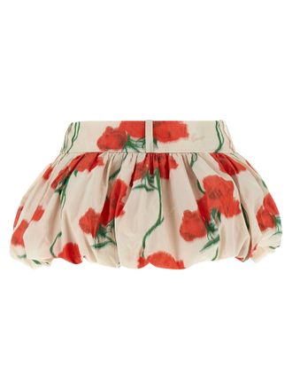 Kenzo Floral Taffeta Skirt - Cream