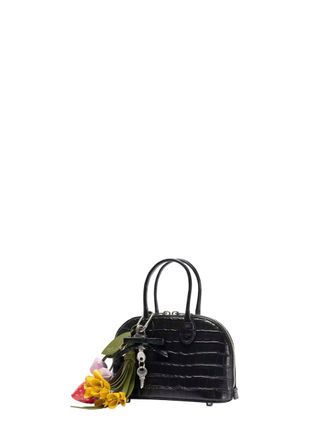 Self Portrait Crocodile-Embossed Leather Mini Bag - Black