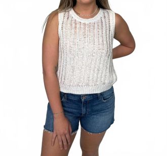 Bella Dahl Crew Neck Vest In White