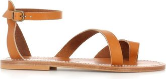 K.Jacques Flat Sandals, female, Beige, 8 UK, Natural Leather Ankle Strap Sandal