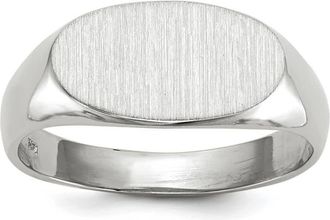 Diamond2Deal 14k White Gold Open Back Signet Ring