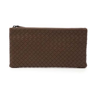 Bottega Veneta Pre-owned Clutches, female, Brown, Size: ONE SIZE Pre-owned Woven Leather Pouch