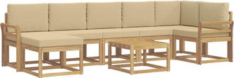 vidaXL Conjunto De Sof&aacute;s De Exterior 8 Uds. Y Beige Poli&eacute;ster Vidaxl