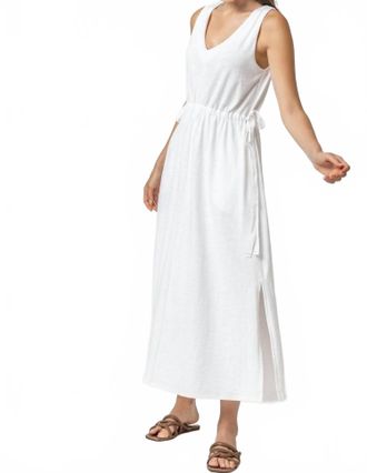 Lilla P Drawcord Waist Maxi Dress In White