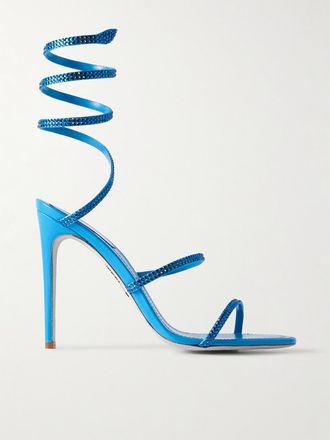 Rene Caovilla Sandali In Raso Con Cristalli Cleo - Blu