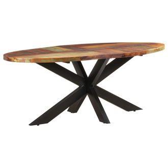 vidaXL Mesa De Comedor Ovalada Madera Maciza Reciclada 200x100x75 Cm Vidaxl