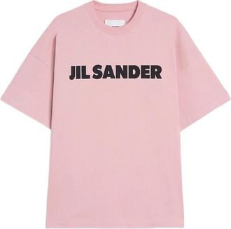 Jil Sander T-shirt in cotone con logo - Rosa