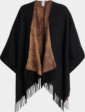 Ferragamo Floral Reversible Cashmere and Silk Cape