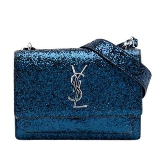 Saint Laurent Pre-owned Cross Body Bags, female, Blue, Size: ONE SIZE Pre-owned Leather Crossbody Bag