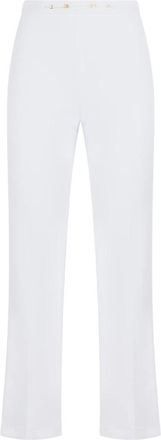 Elisabetta Franchi High Waist Pants - Dames - Wijde Broeken - Wit - L - Polyester - Broeken