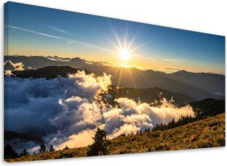 Feeby Cuadro En Lienzo, Cielo Sol Nubes, 120x60