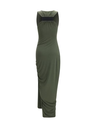 Coperni Draped Side-Slit Dress - Green
