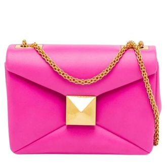 Valentino Pre-owned Leren Schoudertas - Dames - Pre-owned - Roze - Maat: ONE Size Leer