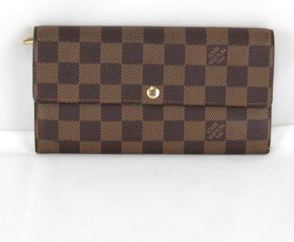 Louis Vuitton Brown Damier Canvas Long Wallet (Bi-Fold) (Pre-Owned)