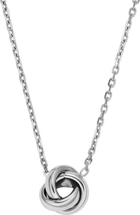 Fossil Womens Sawyer Love Knot Stainless Steel Station Necklace