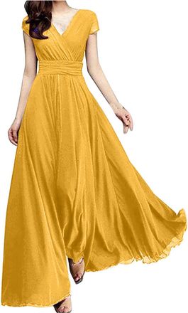 Generic Evening Dress Womens Long Elegant Lace Cocktail Dress Plain Maxi Dress Round Neck Medium Sleeve Wedding Dress Zip Wedding Dress Bridesmaids Dress Slim