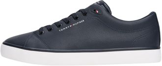 Tommy Hilfiger Mens Core Low Top Leather Vulcanised Trainers, Blue (Desert Sky), 10.5