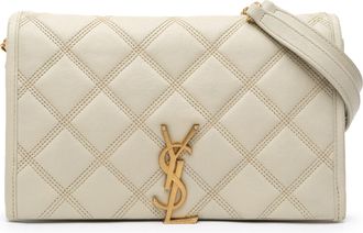 Saint Laurent Pre-owned Womens Becky Crossbody Quilted Leather - Ivory - One Size