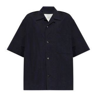 STUDIO NICHOLSON Short Sleeve Shirts, male, Black, Size: XL Agios Shirt