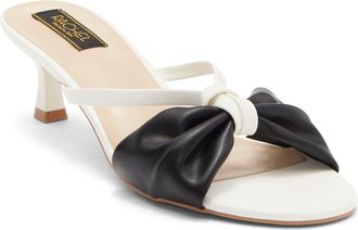 Rachel Roy Jane Bow Slide Sandal in Black/White at Nordstrom Rack, Size 8.5