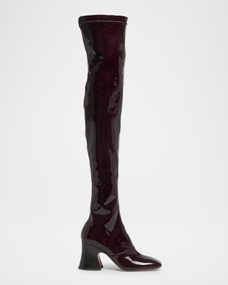 Chloé Janis Patent Leather Over-The-Knee Boots