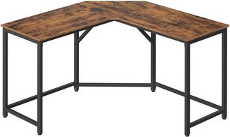 Vasagle Escritorio en L para oficina de color marr&oacute;n y negro