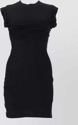 Alexander Wang cotton ribbed high-neck sleeveless draped mini dress