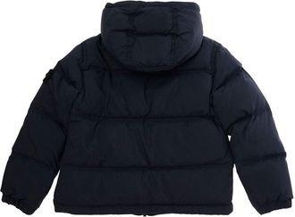 Stone Island Boys Short Hooded Parka Blue Tech Fabric Padded Jackets