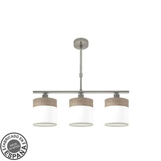 Fabrilamp Fabrilamp Lampara Cloe 3xe14 Niquel/blanca-madera Gris Regx55x14 Cm