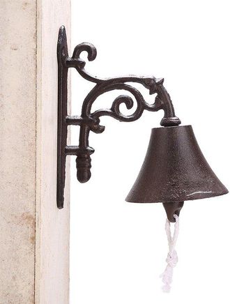 OEM Campana R&uacute;stica De Hierro Fundido - Campana De Cierre - Campana De Mano - Timbre Decorativo Vintage Para Puerta De Jard&iacute;n De Casa De Campo