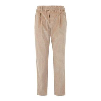 Brunello Cucinelli WomenS Brown Cotton Relaxed Trousers, Size 10