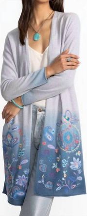 Johnny Was The Long Midi Cardigan In Neilly Light Grey