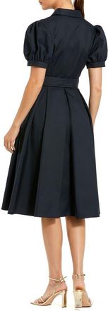 Mac Duggal Womens Puff Sleeve Shirt Dress with Belted Waist in Midnight at Nordstrom, Size 12