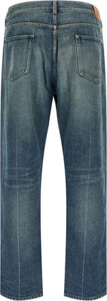 Saint Laurent Tapered Cotton Denim Jeans - Blue