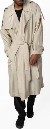 Burberry Long Silk Belted Trench Coat, Brand Size 46 ( US Size 36 )