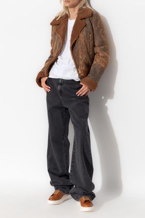 Alexander McQueen Jacket With Fur Trim, Womens, Brown