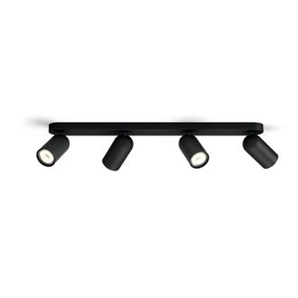 Philips Pongee Foco De Superficie Con 4 Puntos De Luz (negro) - Casquillo Gu10