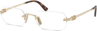Miu Miu Eyewear rectangle-frame glasses - women - Metal - 50 - Gold