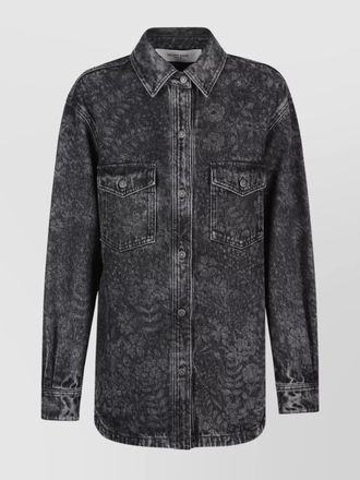 Golden Goose denim floral-print boyfriend shirt