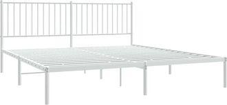 vidaXL Estructura cama sin colchón con cabecero metal blanco 180x200cm Vidaxl