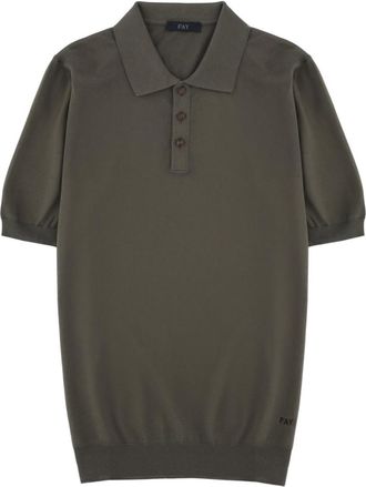 Fay Dark Green Logo Polo