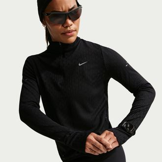 Nike Womens Swift Aero-FIT 1/2-Zip Running Top in White | IX5952-133