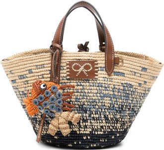 Anya Hindmarch Small Bow-detail Woven Tote Bag
