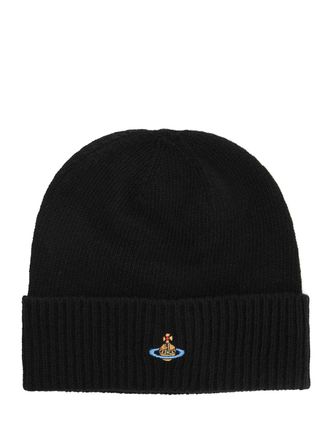 Vivienne Westwood Cashmere Beanie Classic Cappelli Nero-Donna