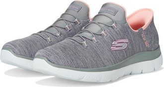 Skechers Summits Everyday Set Hands Free Slip-INS Womens Shoes Grey Coral : 9.5 B - Medium