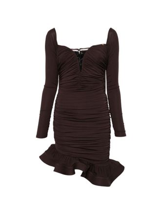 Elisabetta Franchi Dark Brown Solid Dress