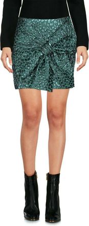 Faith Connexion Green Leopard Jacquard Mini Skirt Size XS