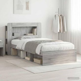 Berkfield Home Bed Frame with Storage Grey Sonoma 100 x 200 cm Engineered Wood